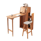 Folding bar table with dining combo and built-in wine cabinet for compact spaces